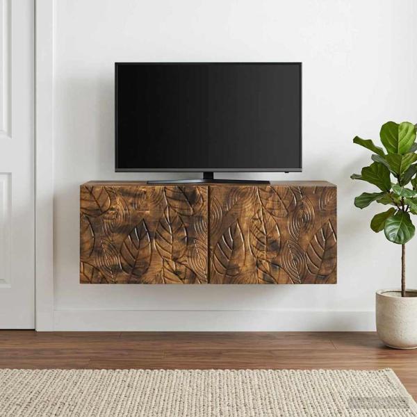 ARDEBO.de - Wandmontierter TV-Schrank 78,5 x 41 x 30 cm Geräucherte Eiche