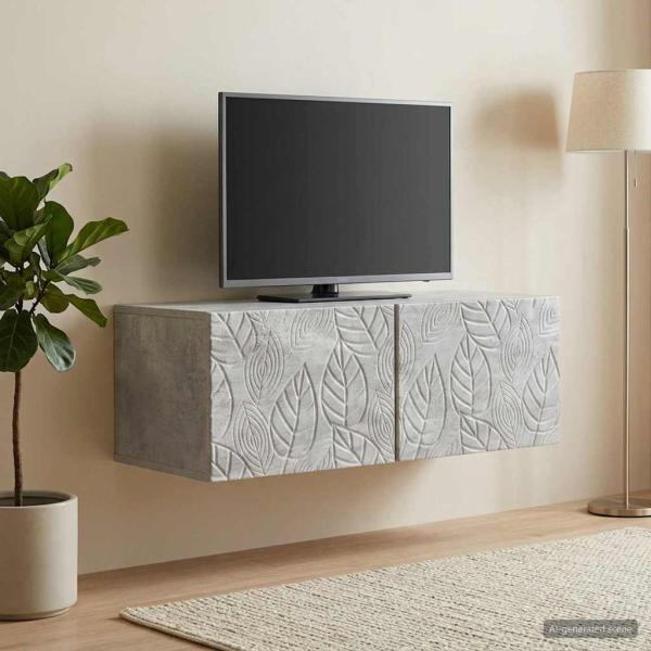 Wandmontierter TV-Schrank 98 x 41 x 30 cm Betongrau