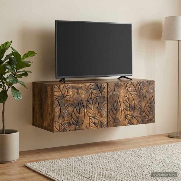 Wandmontierter TV-Schrank 98 x 41 x 30 cm Geräucherte Eiche