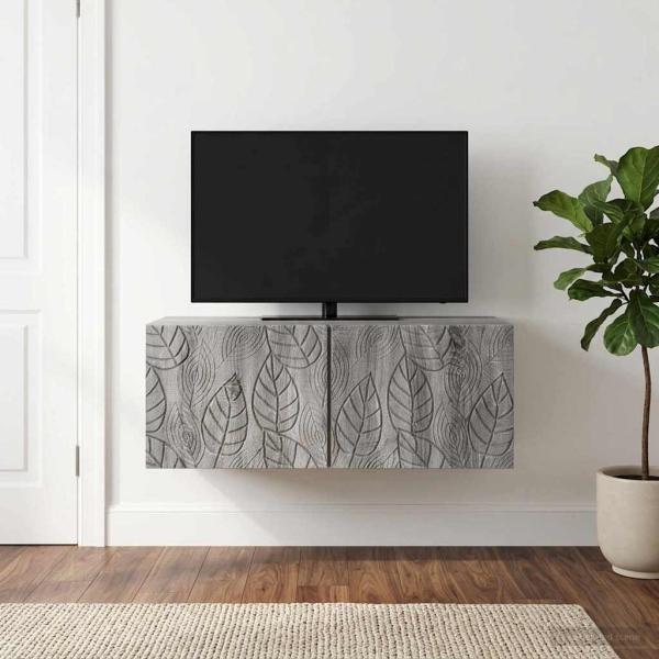 ARDEBO.de - Wandmontierter TV-Schrank 98 x 41 x 30 cm Grau Sonoma