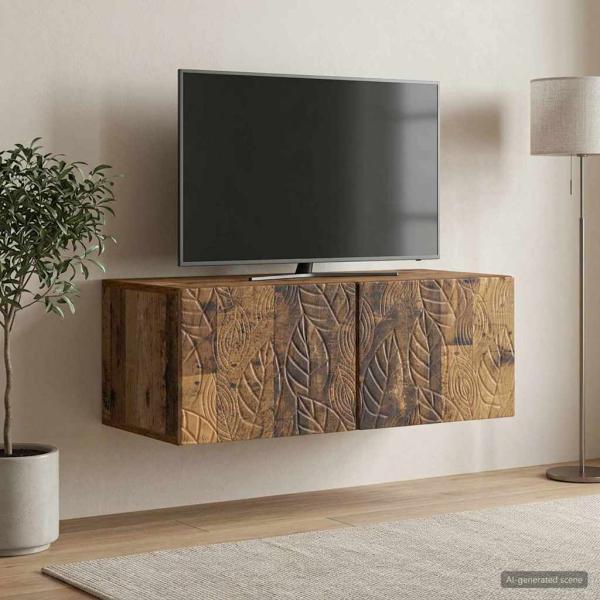 ARDEBO.de - Wandmontierter TV-Schrank 98 x 41 x 30 cm Altholz Holzwerkstoff
