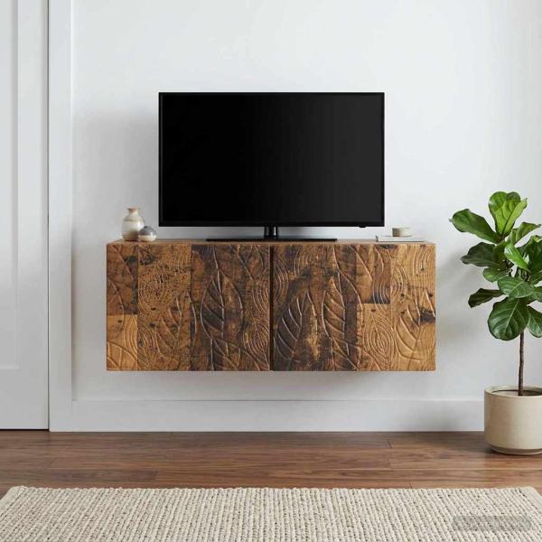 Wandmontierter TV-Schrank 98 x 41 x 30 cm Altholz Holzwerkstoff
