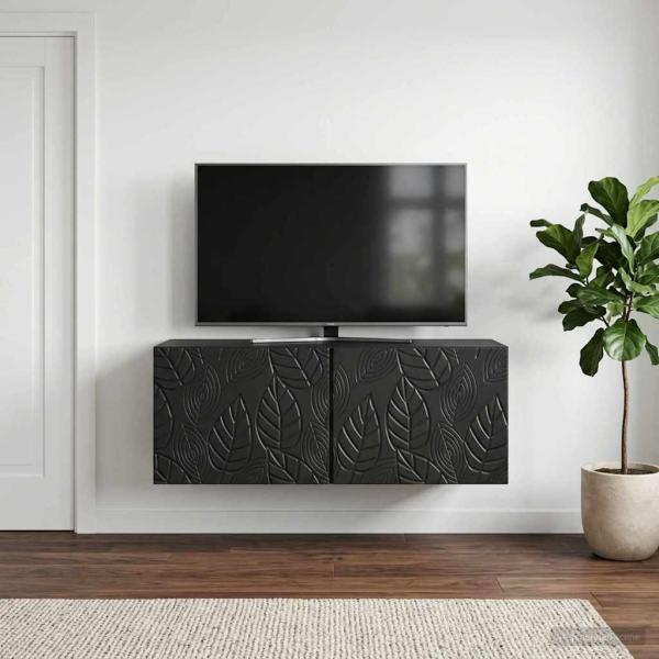 Wandmontierter TV-Schrank 59,5 x 31 cm Schwarz Holzwerkstoff