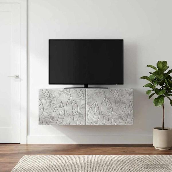 Wandmontierter TV-Schrank 59,5 x 31 cm Betongrau Holzwerkstoff