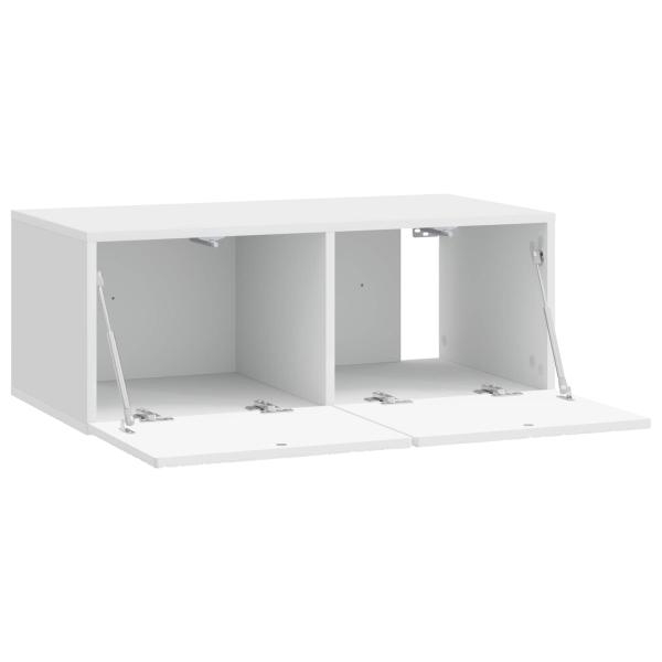 Wandmontierter TV-Schrank 59,5 x 31 cm Hochglanz Weiß