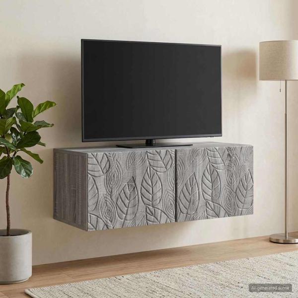 ARDEBO.de - Wandmontierter TV-Schrank 59,5 x 31 cm Grau Sonoma