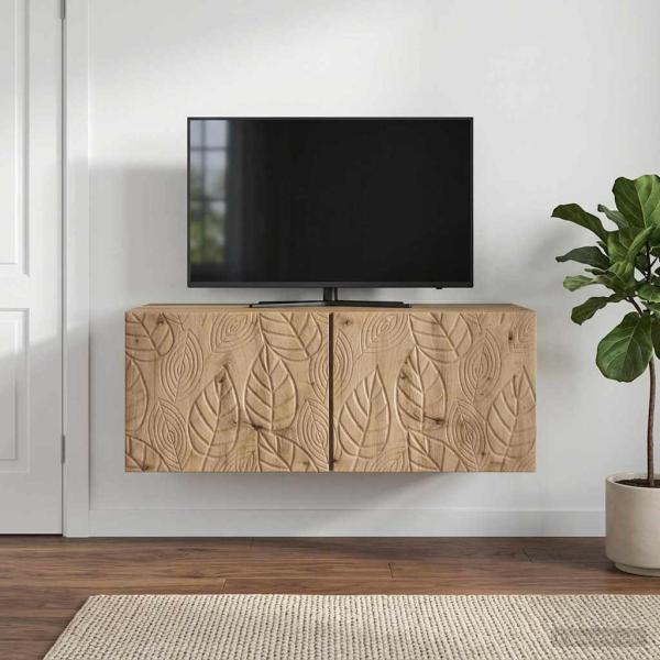 ARDEBO.de - Wandmontierter TV-Schrank 59,5 x 31 cm Artisan-Eiche