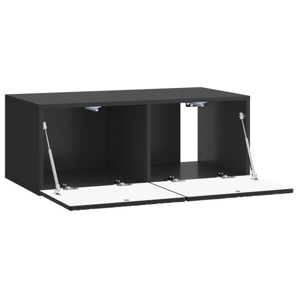 Wandmontierter TV-Schrank 78,5 x 31 cm Schwarz Holzwerkstoff