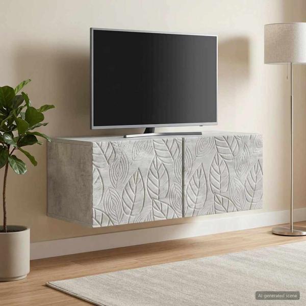 ARDEBO.de - Wandmontierter TV-Schrank 78,5 x 31 cm Betongrau Holzwerkstoff