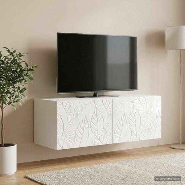 ARDEBO.de - Wandmontierter TV-Schrank 78,5 x 31 cm Hochglanz Weiß