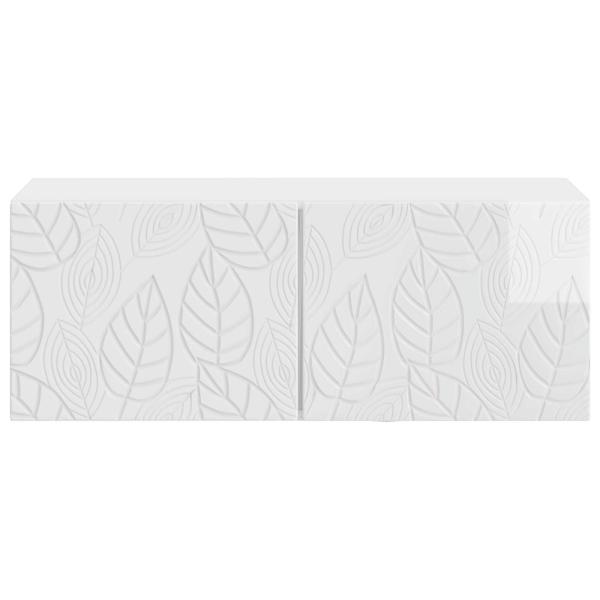 Wandmontierter TV-Schrank 78,5 x 31 cm Hochglanz Weiß