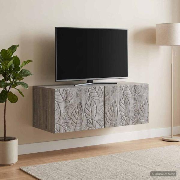 ARDEBO.de - Wandmontierter TV-Schrank 78,5 x 31 cm Grau Sonoma