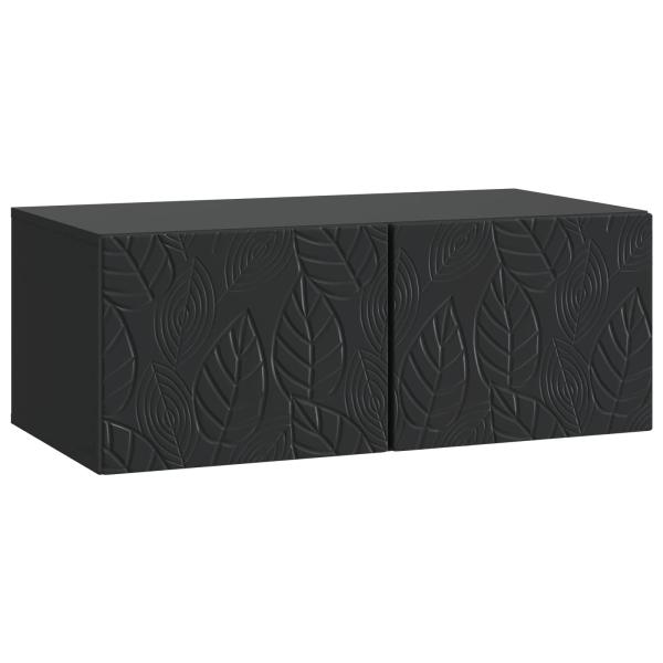 Wandmontierter TV-Schrank 98 x 31 cm Schwarz Holzwerkstoff