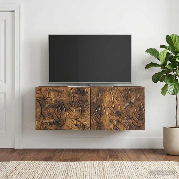 Wandmontierter TV-Schrank 98 x 31 cm Geräucherte Eiche