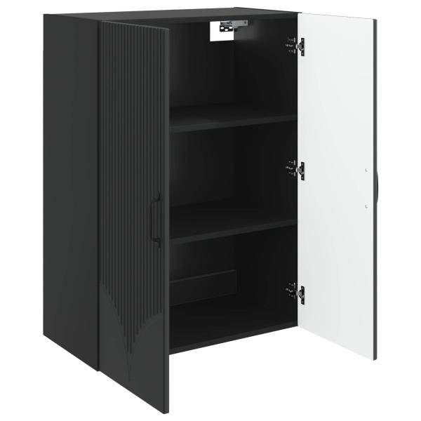 Wandschrank 66 x 34,5 x 90 cm Holzwerkstoff Schwarz