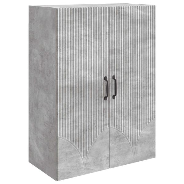 Wandschrank 66 x 34,5 x 90 cm Holzwerkstoff Betongrau