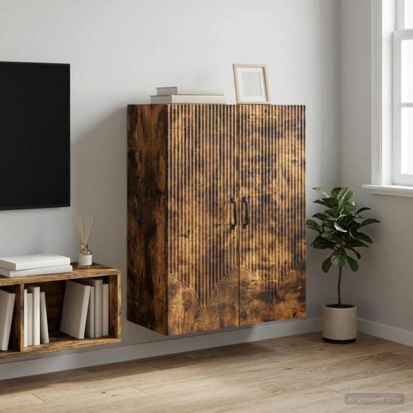 ARDEBO.de - Wandschrank 66 x 34,5 x 90 cm Holzwerkstoff Räuchereiche