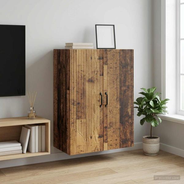 ARDEBO.de - Wandschrank 66 x 34,5 x 90 cm Holzwerkstoff Altholz