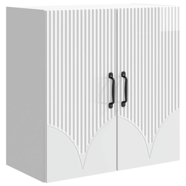 Wandschrank 59 x 31 x 60 cm Holzwerkstoff Hochglanz Weiß