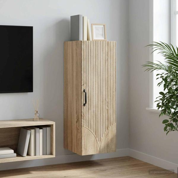 ARDEBO.de - Wandschrank 33 x 34,5 x 90 cm Holzwerkstoff Sonoma-Eiche