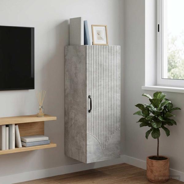 ARDEBO.de - Wandschrank 33 x 34,5 x 90 cm Holzwerkstoff Betongrau