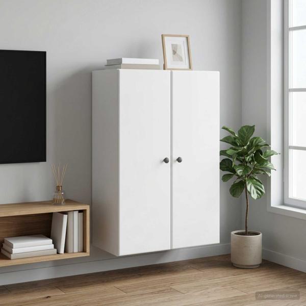 ARDEBO.de - Wandschrank Weiß 66 x 34,5 x 90 cm Holzwerkstoff