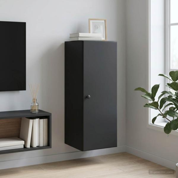 ARDEBO.de - Wandschrank 33 x 34,5 x 90 cm Holzwerkstoff Schwarz