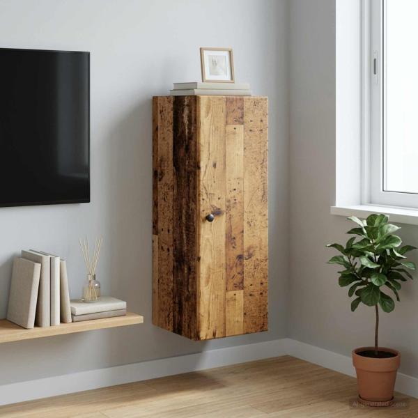 ARDEBO.de - Wandschrank 33 x 34,5 x 90 cm Holzwerkstoff Altholz