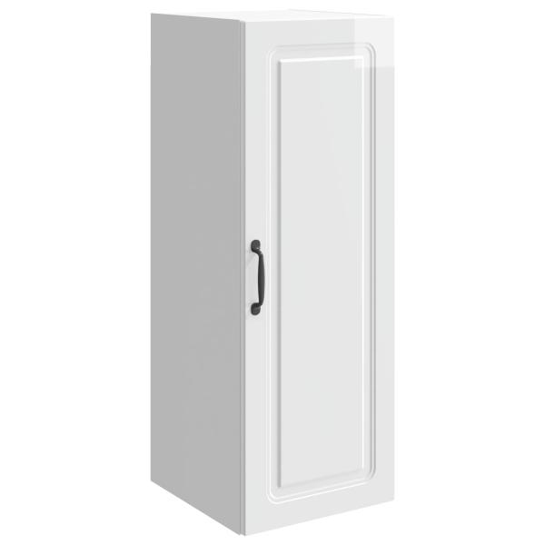 Wandschrank 33 x 34,5 x 90 cm Holzwerkstoff Hochglanz Weiß