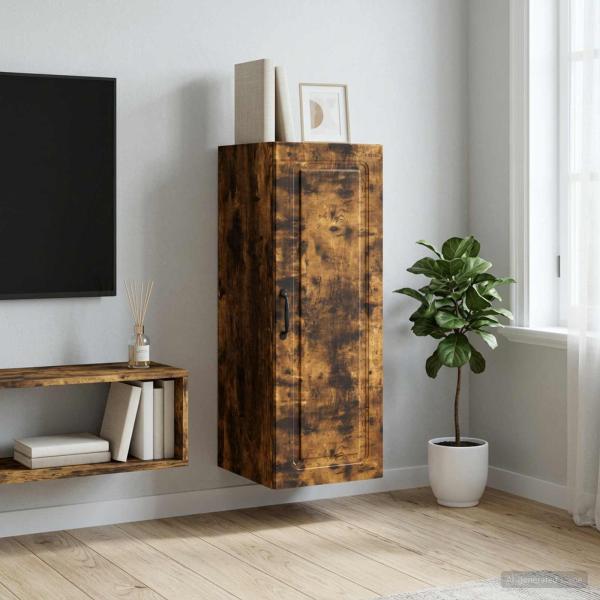 ARDEBO.de - Wandschrank 33 x 34,5 x 90 cm Holzwerkstoff Räuchereiche