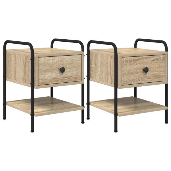 Nachttisch 2 Stk. Sonoma-Eiche 35 x 36,5 x 47 cm Holzwerkstoff