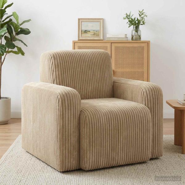 ARDEBO.de - Sessel Taupe Cord