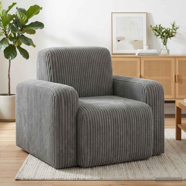 ARDEBO.de - Sessel Hellgrau Cord