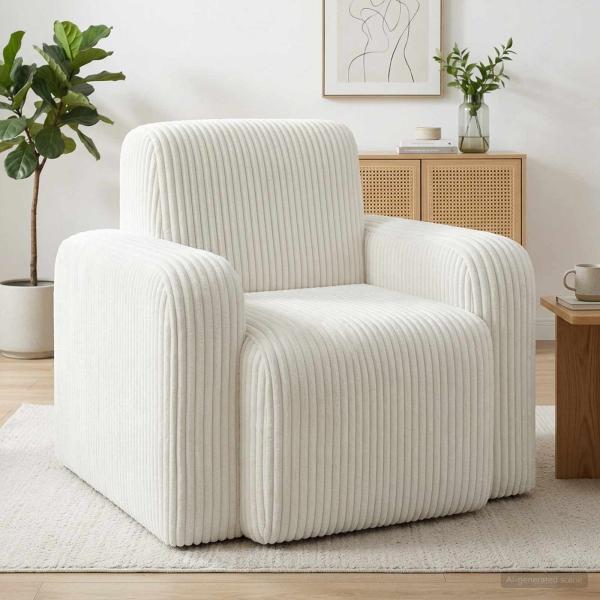 ARDEBO.de - Sessel Creme Cord