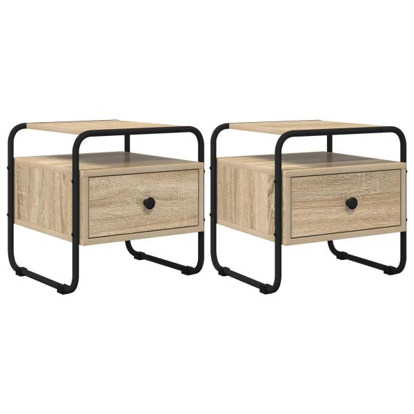 Nachttisch 2 Stk. Sonoma-Eiche 40 x 39,5 x 40 cm Holzwerkstoff