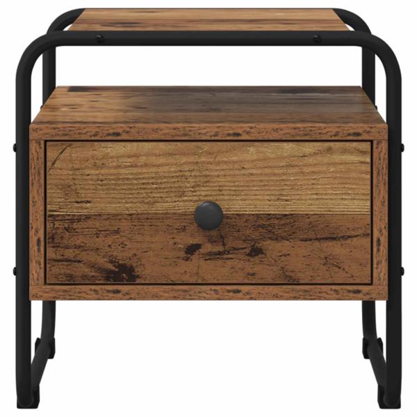 Nachttisch 2 Stk. Altholz 40 x 39,5 x 40 cm Holzwerkstoff