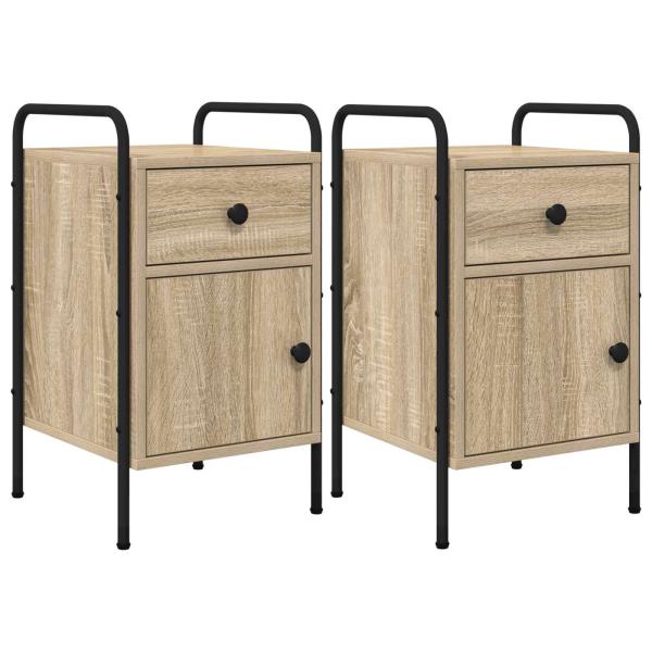Nachttisch 2 Stk. Sonoma-Eiche 35 x 36,5 x 61 cm Holzwerkstoff