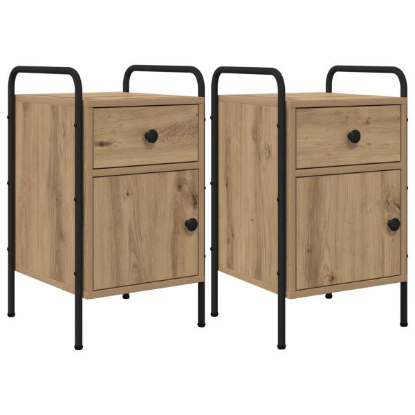 Nachttisch 2 Stk. Artisan-Eiche 35 x 36,5 x 61 cm Holzwerkstoff