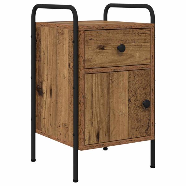 Nachttisch 2 Stk. Altholz 35 x 36,5 x 61 cm Holzwerkstoff