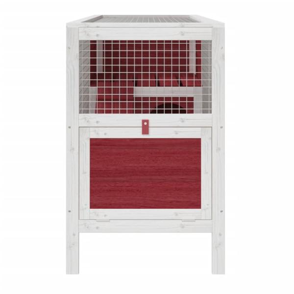 Kaninchenstall Mokka 103x44x69,5 cm Massivholz Kiefer