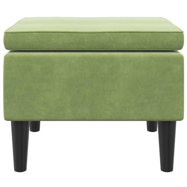 Hocker mit Holzbeinen Hellgr?n Samt