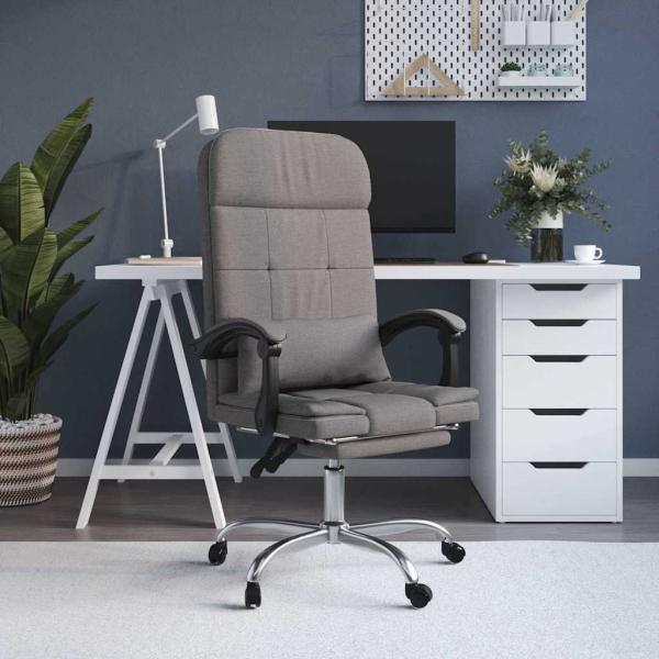 ARDEBO.de - Bürostuhl mit Massagefunktion Taupe Stoff