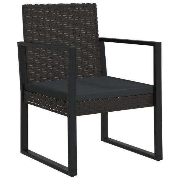 Gartensessel mit Kissen Schwarz Poly Rattan