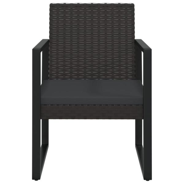 Gartensessel mit Kissen Schwarz Poly Rattan
