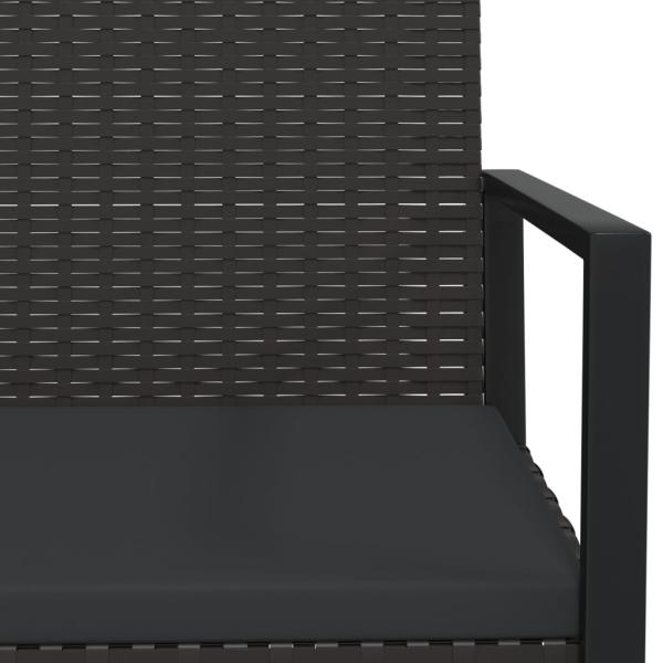 Gartensessel mit Kissen Schwarz Poly Rattan