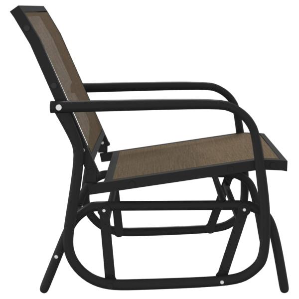 Garten-Schaukelstühle 2 Stk. Braun 61x76x87 cm Textilene Stahl