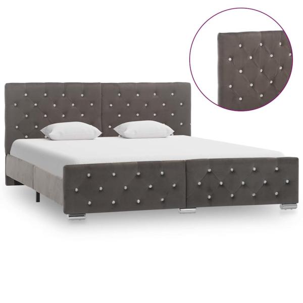 Bettgestell Grau Samt 160x200 cm