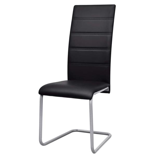 Freischwinger 4 Stk. Schwarz Kunstleder
