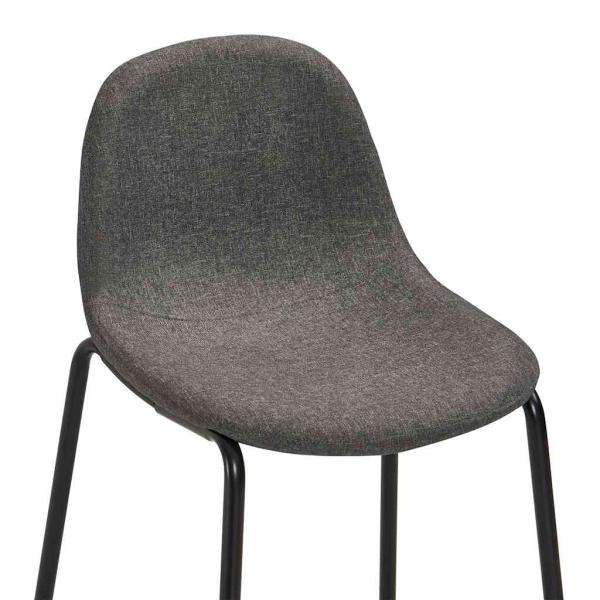 Barhocker 4 Stk. Dunkelgrau Stoff
