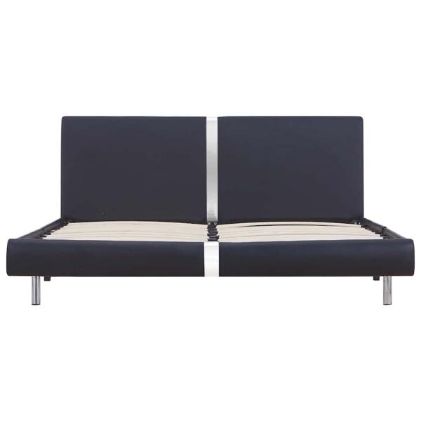 Bettgestell Schwarz Kunstleder 120 x 200 cm